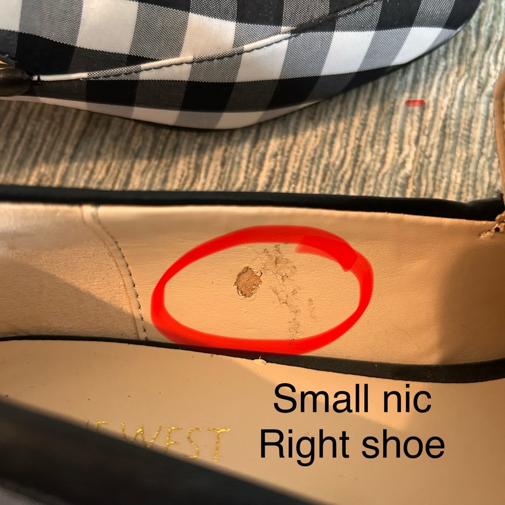 Nine West Black and White Fabric Checkered Loafers - Picture 9 of 11